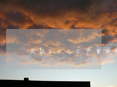 欠款3000严重逾期