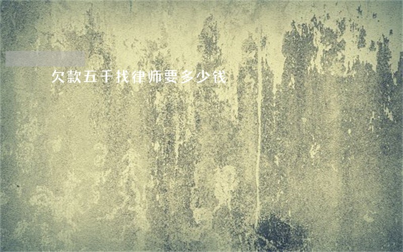 欠款五千找律师要多少钱