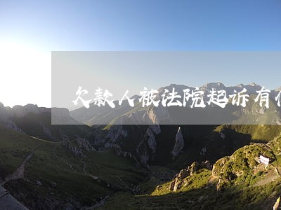 欠款人被法院起诉有什么后果 欠款人被法院起诉有什么后果