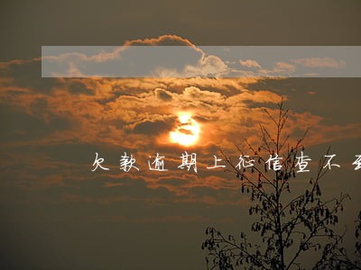 欠款逾期上征信查不到 欠款逾期上征信查不到