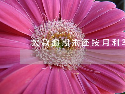欠款逾期未还按月利率多少合法
