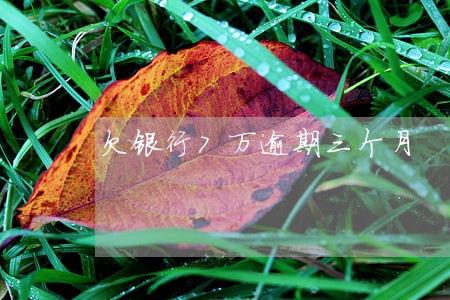 欠银行7万逾期三个月 欠银行7万逾期三个月