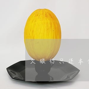 欠银行只还本金 欠银行只还本金