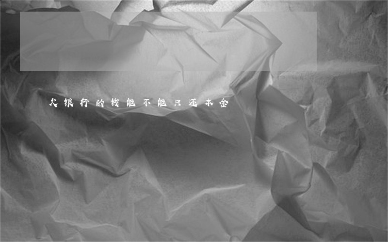 欠银行的钱能不能只还本金