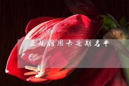 正规信用卡逾期名单 正规信用卡逾期名单