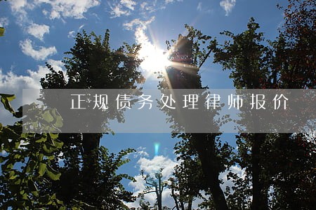 正规债务处理律师报价 正规债务处理律师报价