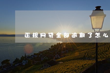 正规网贷全部逾期了怎么办 正规网贷全部逾期了怎么办