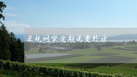 正规网贷逾期说要外访 正规网贷逾期说要外访