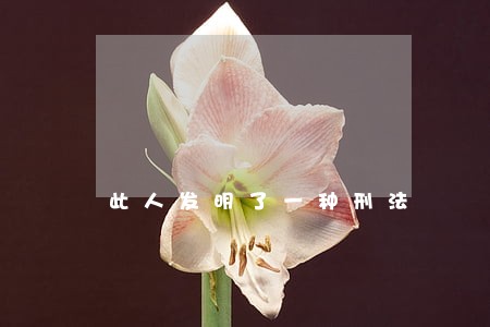 此人发明了一种刑法 此人发明了一种刑法