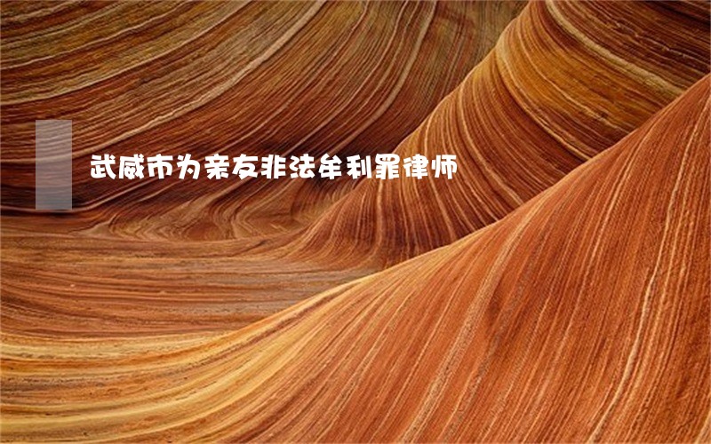 武威市为亲友非法牟利罪律师 武威市为亲友非法牟利罪律师