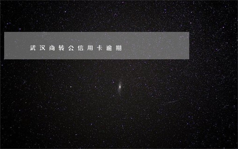 武汉商转公信用卡逾期 武汉商转公信用卡逾期
