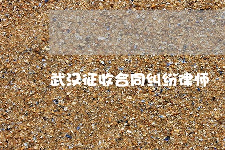 武汉征收合同纠纷律师 武汉征收合同纠纷律师