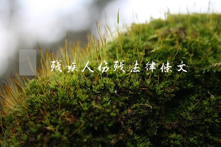残疾人伤残法律条文 残疾人伤残法律条文