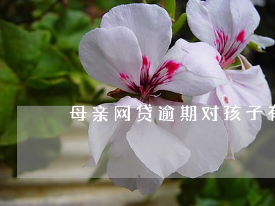 母亲网贷逾期对孩子有影响吗