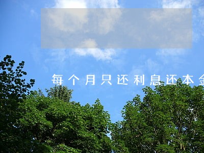 每个月只还利息还本金的有吗 每个月只还利息还本金的有吗