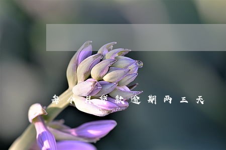 每个月贷款逾期两三天 每个月贷款逾期两三天