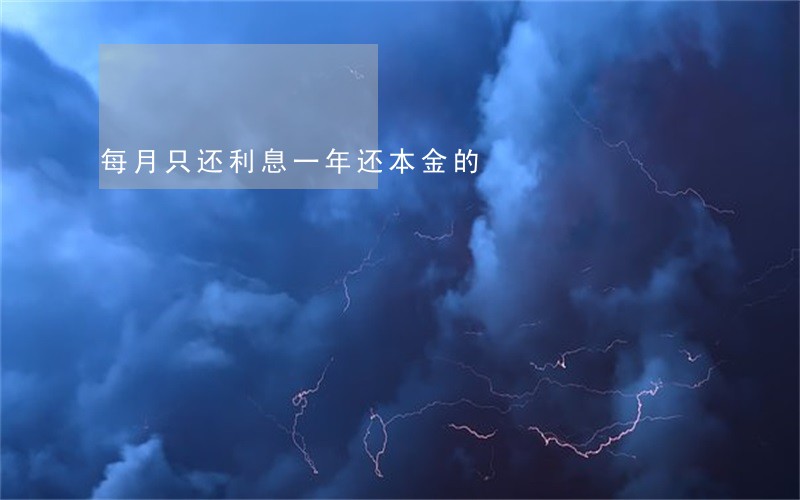 每月只还利息一年还本金的 每月只还利息一年还本金的