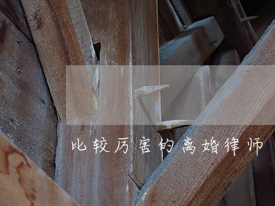 比较厉害的离婚律师 比较厉害的离婚律师