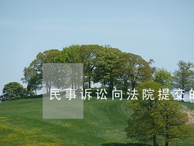 民事诉讼向法院提交的证据 民事诉讼向法院提交的证据