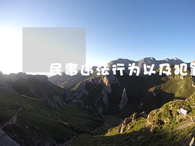 民事违法行为以及犯罪行为的例子 民事违法行为以及犯罪行为的例子