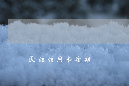民信信用卡逾期 民信信用卡逾期