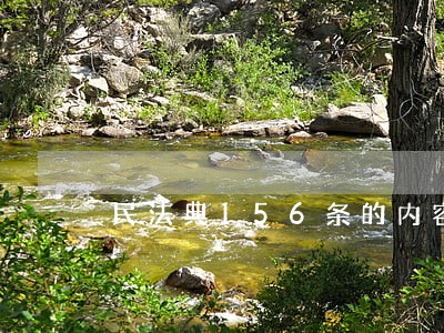 民法典156条的内容具体是什么 民法典156条的内容具体是什么