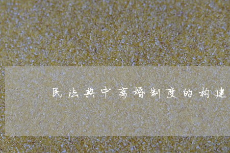 民法典中离婚制度的构建与完善 民法典中离婚制度的构建与完善