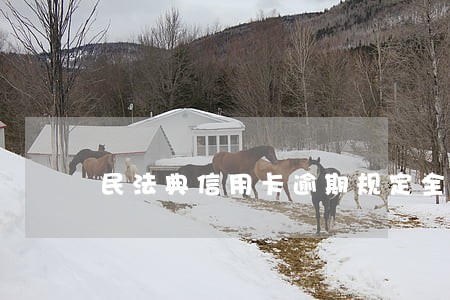 民法典信用卡逾期规定全文 民法典信用卡逾期规定全文