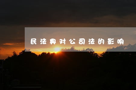 民法典对公司法的影响 民法典对公司法的影响