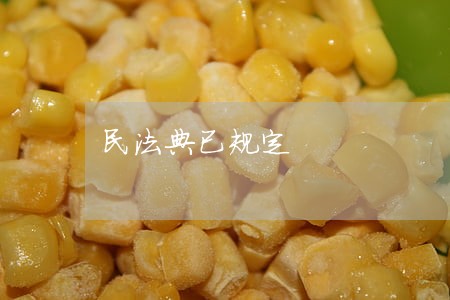 民法典已规定 民法典已规定