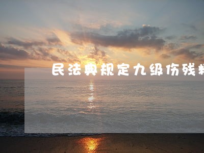 民法典规定九级伤残精神抚慰金能