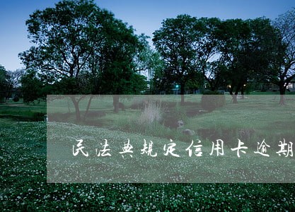 民法典规定信用卡逾期处理 民法典规定信用卡逾期处理