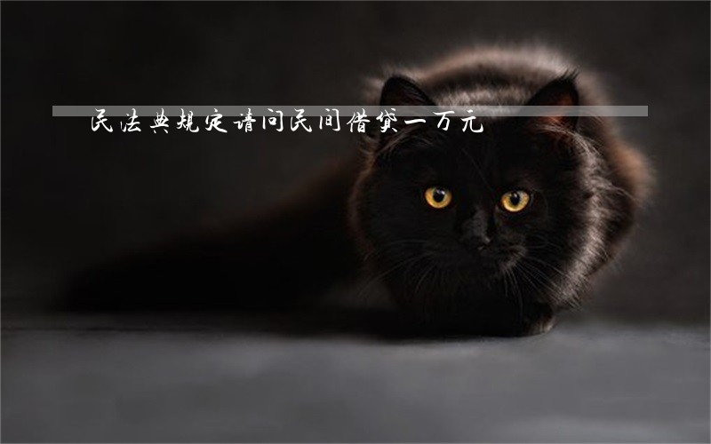 民法典规定请问民间借贷一万元 民法典规定请问民间借贷一万元