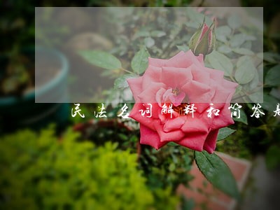 民法名词解释和简答题下载 民法名词解释和简答题下载