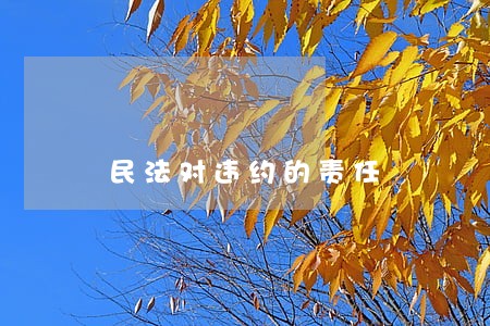 民法对违约的责任 民法对违约的责任