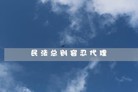 民法总则容忍代理