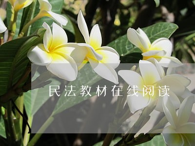 民法教材在线阅读 民法教材在线阅读