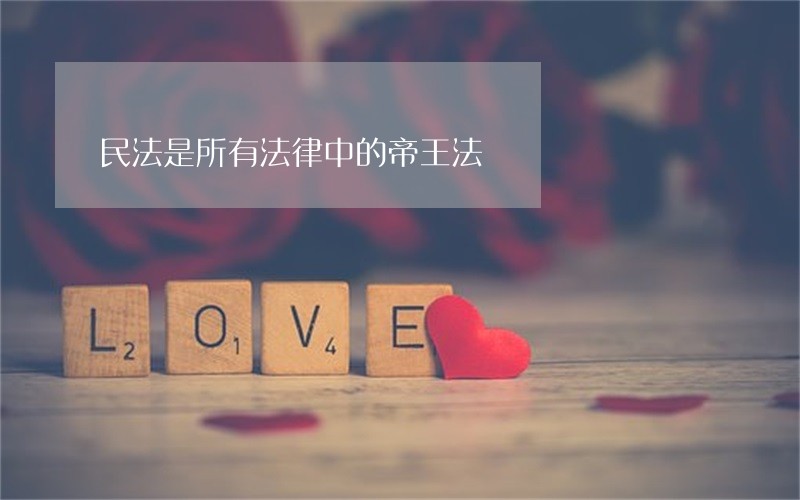 民法是所有法律中的帝王法 民法是所有法律中的帝王法