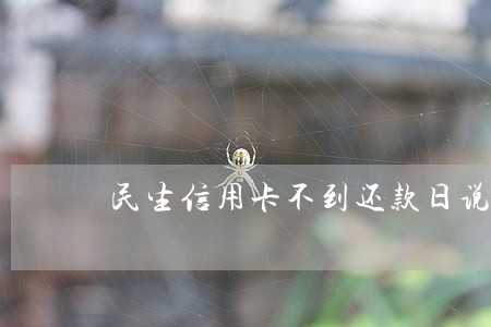 民生信用卡不到还款日说逾期 民生信用卡不到还款日说逾期