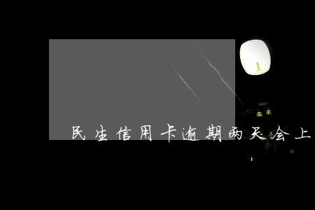 民生信用卡逾期两天会上征信吗 民生信用卡逾期两天会上征信吗
