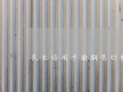 民生信用卡逾期总行移交分行 民生信用卡逾期总行移交分行