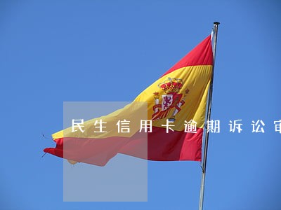民生信用卡逾期诉讼审核 民生信用卡逾期诉讼审核