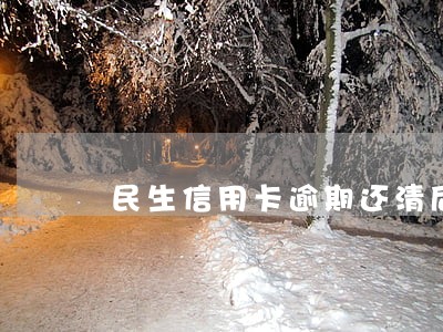 民生信用卡逾期还清后多久还款 民生信用卡逾期还清后多久还款