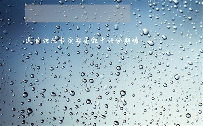 民生信用卡逾期还能申请分期吗 民生信用卡逾期还能申请分期吗