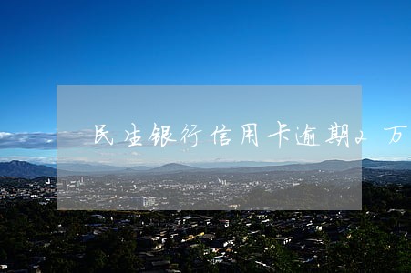 民生银行信用卡逾期2万多 民生银行信用卡逾期2万多