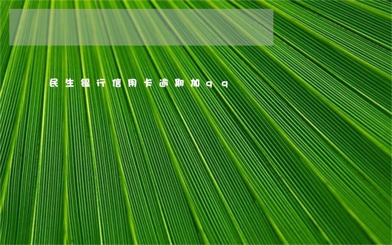 民生银行信用卡逾期加qq