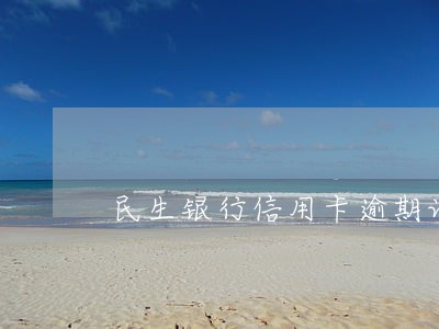 民生银行信用卡逾期让下午还 民生银行信用卡逾期让下午还