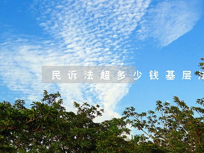 民诉法超多少钱基层法院管 民诉法超多少钱基层法院管