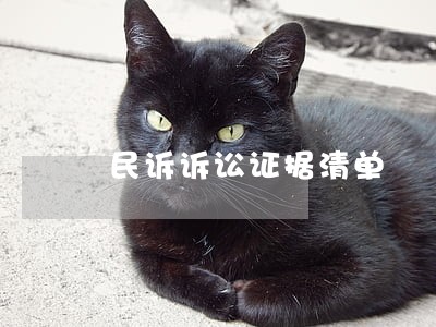 民诉诉讼证据清单 民诉诉讼证据清单