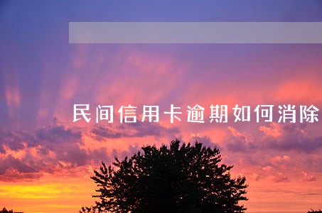 民间信用卡逾期如何消除 民间信用卡逾期如何消除